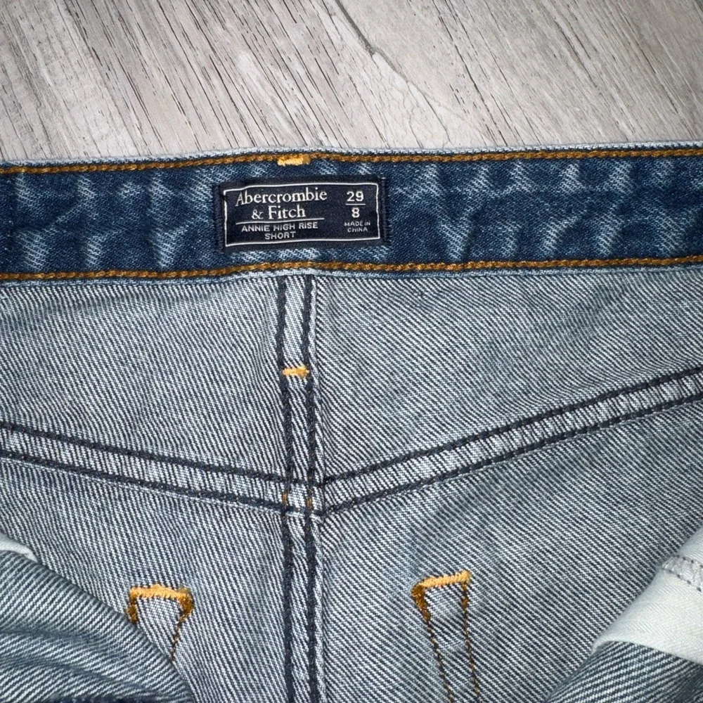 NWT Abercrombie & Fitch Annie High Rise Short 100%cotton 29/8Zipper Cut Off Blue - Picture 5 of 14